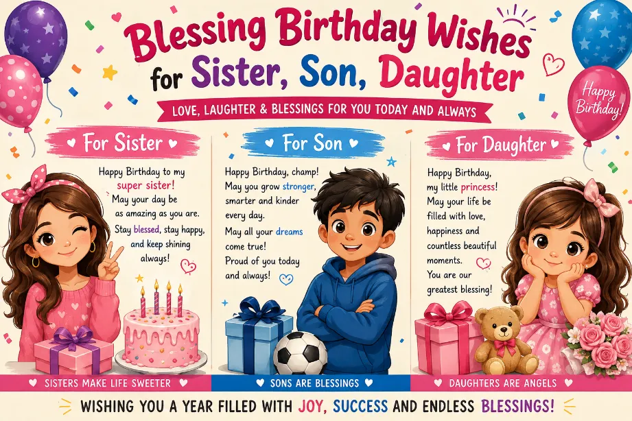 Blessing Birthday Wishes for Sister, Son, Daughter