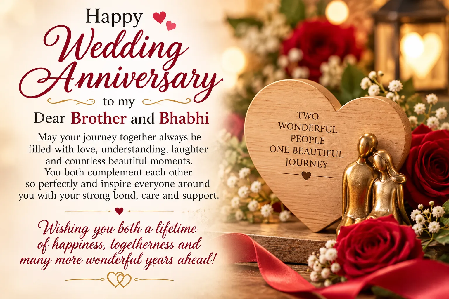 Wedding Anniversary Wishes for Brother and Bhabhi